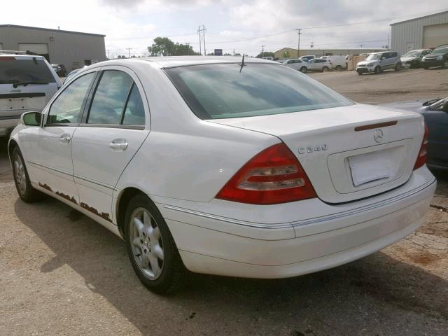 WDBRF61J62F248445 - 2002 MERCEDES-BENZ C 240 WHITE photo 3