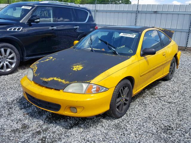 1G1JH12F127476328 - 2002 CHEVROLET CAVALIER L YELLOW photo 2