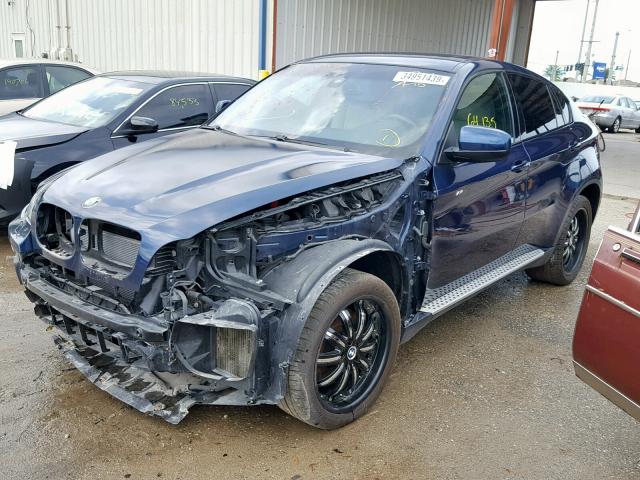 5UXFG83599LZ93388 - 2009 BMW X6 BLUE photo 2