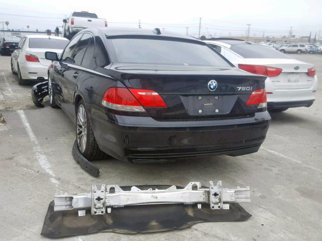 WBAHL83518DT13172 - 2008 BMW 750I BLACK photo 3