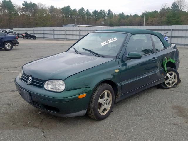 3VWDC21V2YM800691 - 2000 VOLKSWAGEN CABRIO GLS GREEN photo 2