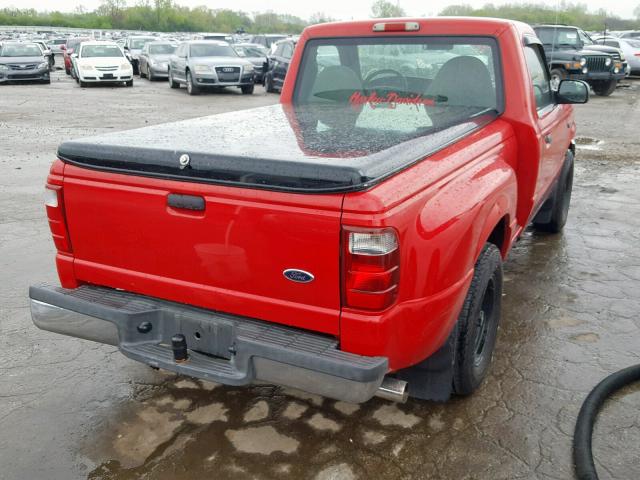 1FTYR10C51PA68084 - 2001 FORD RANGER RED photo 4