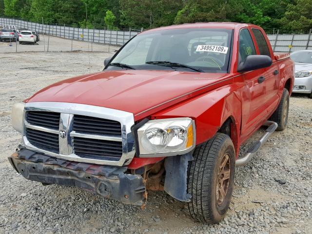 1D7HE58N75S224286 - 2005 DODGE DAKOTA QUA RED photo 2