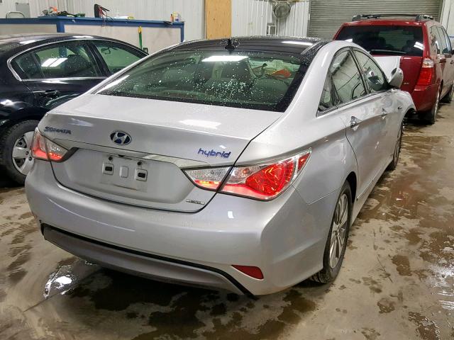 KMHEC4A44EA109242 - 2014 HYUNDAI SONATA HYB SILVER photo 4