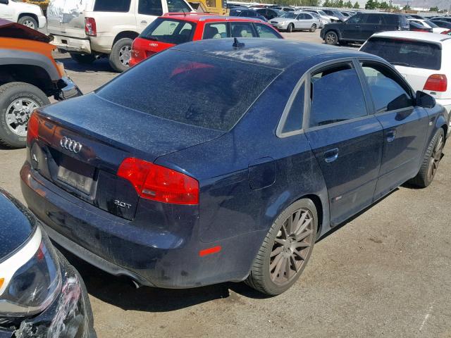 WAUBF78E58A169692 - 2008 AUDI A4 S-LINE BLUE photo 4