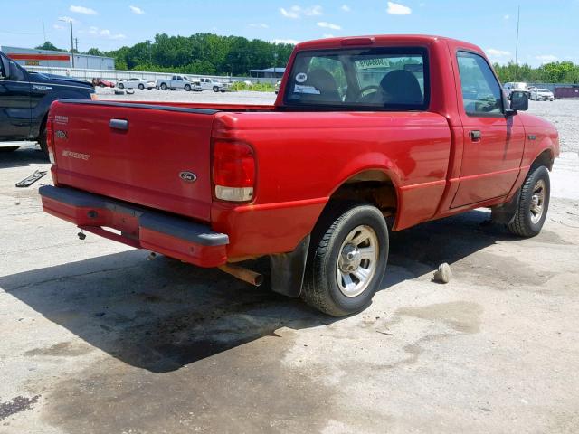 1FTYR10C5YPC01484 - 2000 FORD RANGER RED photo 4