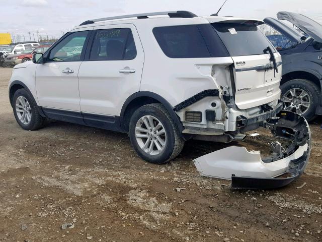 1FMHK8F82CGA33744 - 2012 FORD EXPLORER L WHITE photo 3