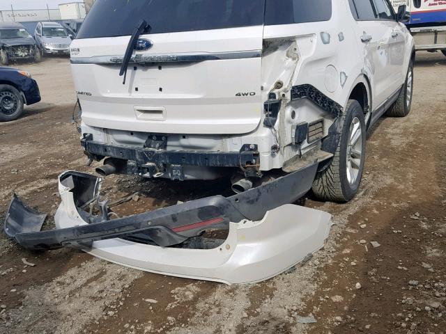 1FMHK8F82CGA33744 - 2012 FORD EXPLORER L WHITE photo 9