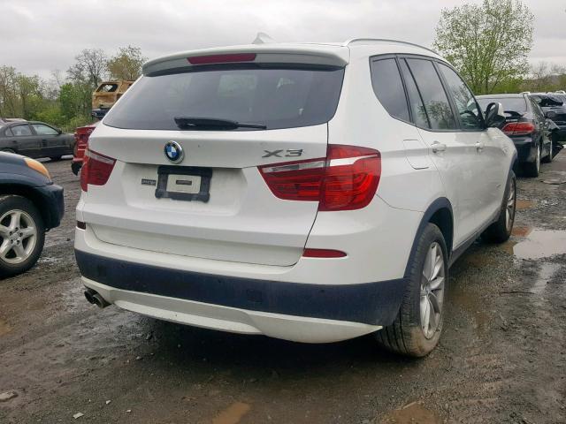 5UXWX9C56D0D02045 - 2013 BMW X3 XDRIVE2 WHITE photo 4