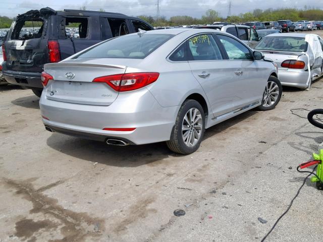 5NPE34AF3HH568068 - 2017 HYUNDAI SONATA SPO SILVER photo 4