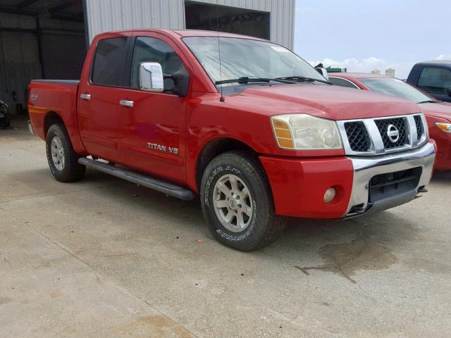 1N6BA07B85N547151 - 2005 NISSAN TITAN XE RED photo 1