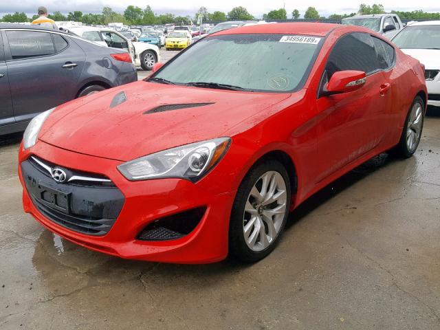 KMHHT6KJ7FU126467 - 2015 HYUNDAI GENESIS CO RED photo 2