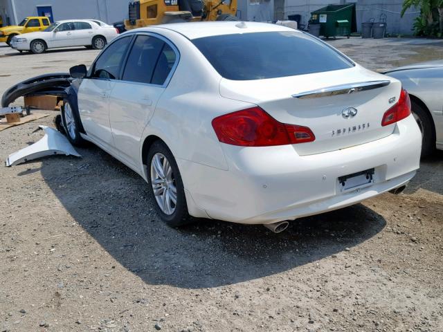 JN1CV6AP7DM724833 - 2013 INFINITI G37 BASE WHITE photo 3