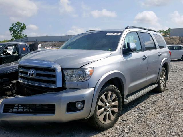 5TDKY5G12ES050805 - 2014 TOYOTA SEQUOIA LI SILVER photo 2