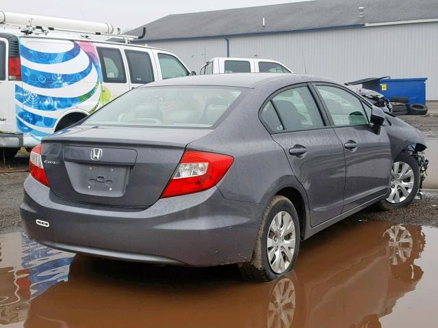 2HGFB2F55CH572217 - 2012 HONDA CIVIC LX GRAY photo 4