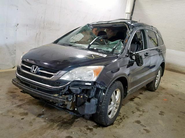 5J6RE4H76BL010285 - 2011 HONDA CR-V EXL BLACK photo 2