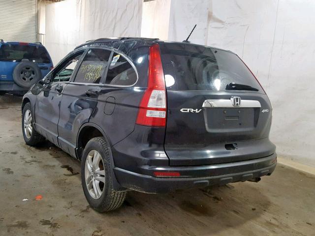 5J6RE4H76BL010285 - 2011 HONDA CR-V EXL BLACK photo 3