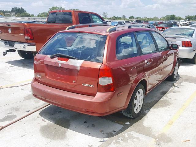 KL5JD86Z75K123096 - 2005 SUZUKI FORENZA S RED photo 4