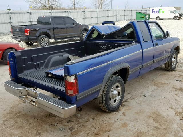 1B7GL23X3TS505758 - 1996 DODGE DAKOTA BLUE photo 4