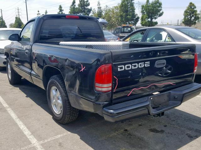 1B7FL26XXYS798590 - 2000 DODGE DAKOTA BLACK photo 3