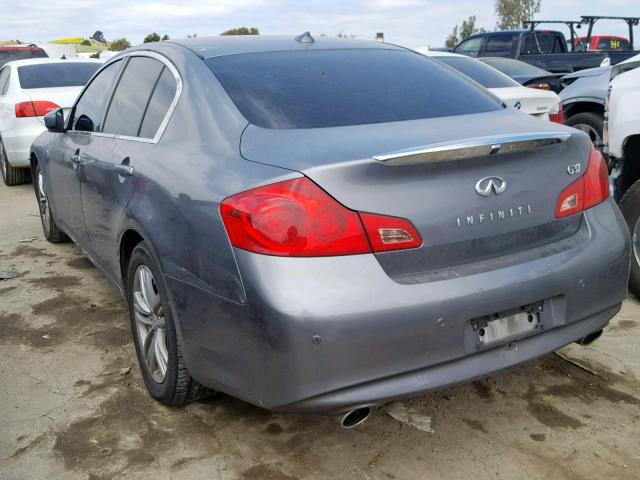 JN1CV6APXDM724325 - 2013 INFINITI G37 BASE CHARCOAL photo 3