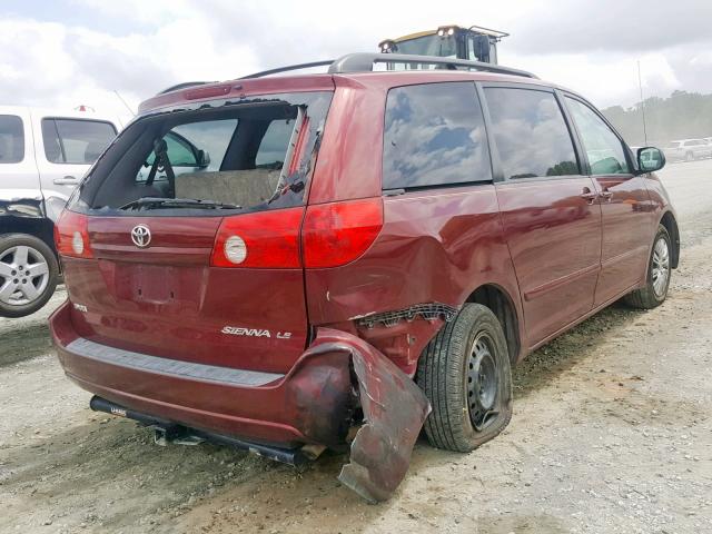 5TDZA23C86S455089 - 2006 TOYOTA SIENNA CE BURGUNDY photo 4