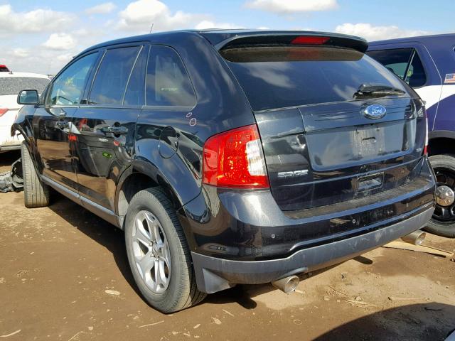 2FMDK4JC5DBB59169 - 2013 FORD EDGE SEL BLACK photo 3