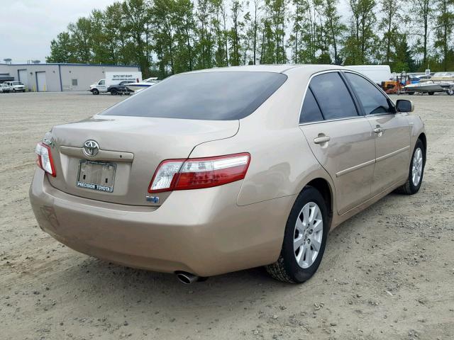 4T1BB46K49U087504 - 2009 TOYOTA CAMRY HYBR TAN photo 4