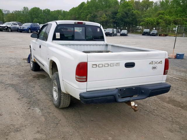 1B7GG22YXWS557505 - 1998 DODGE DAKOTA WHITE photo 3