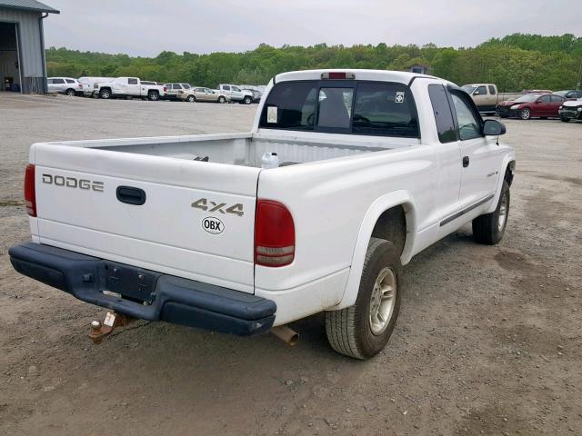 1B7GG22YXWS557505 - 1998 DODGE DAKOTA WHITE photo 4