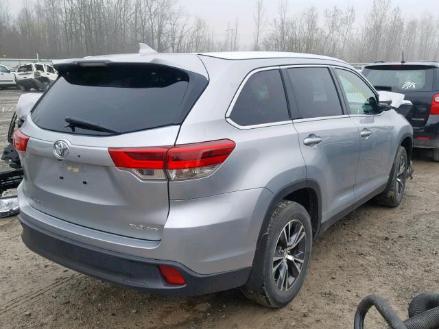 5TDJZRFH4KS565010 - 2019 TOYOTA HIGHLANDER GRAY photo 4