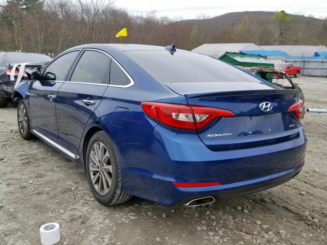 5NPE34AF9FH044114 - 2015 HYUNDAI SONATA SPO BLUE photo 3