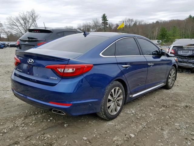 5NPE34AF9FH044114 - 2015 HYUNDAI SONATA SPO BLUE photo 4