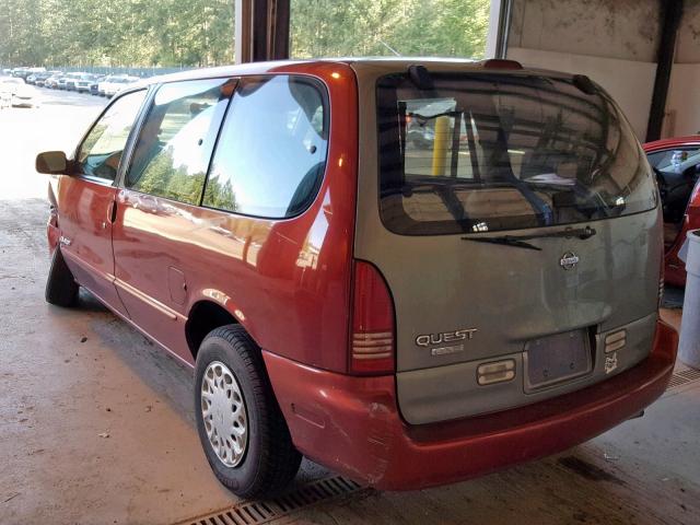4N2DN1111VD828961 - 1997 NISSAN QUEST XE RED photo 3