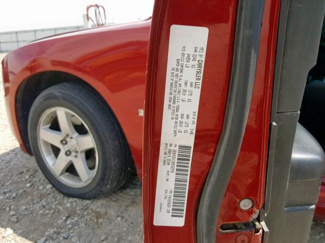 2B3KA33V19H532978 - 2009 DODGE CHARGER SX RED photo 10