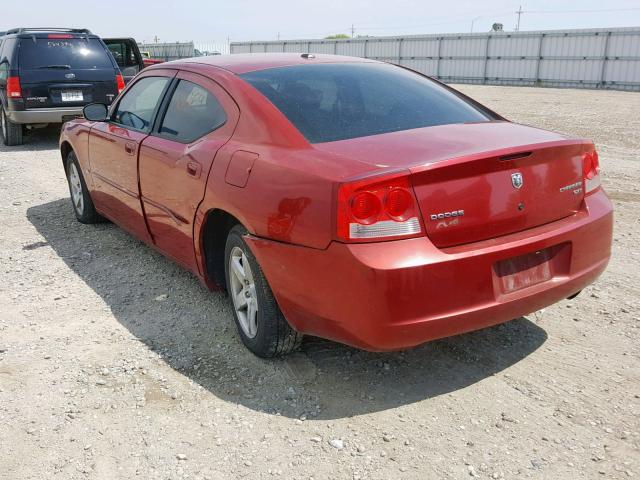 2B3KA33V19H532978 - 2009 DODGE CHARGER SX RED photo 3