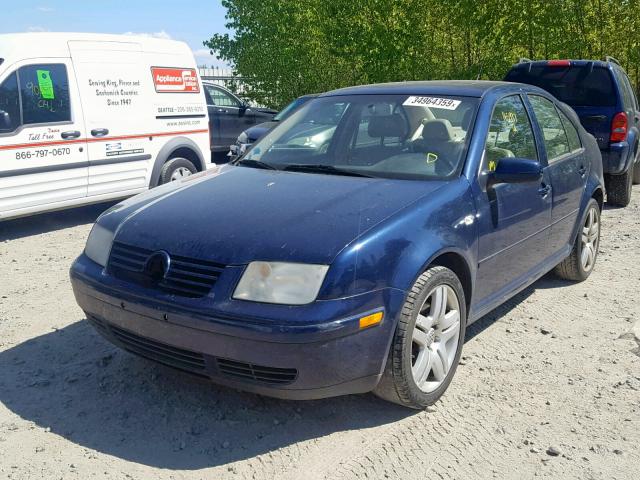 3VWSE69M92M145795 - 2002 VOLKSWAGEN JETTA GLS BLUE photo 2