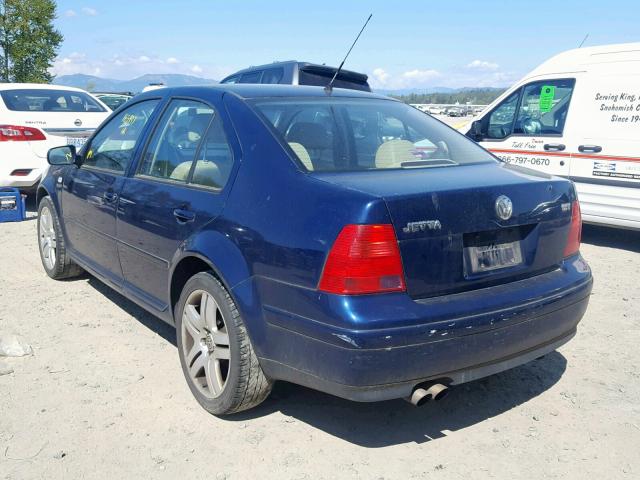 3VWSE69M92M145795 - 2002 VOLKSWAGEN JETTA GLS BLUE photo 3