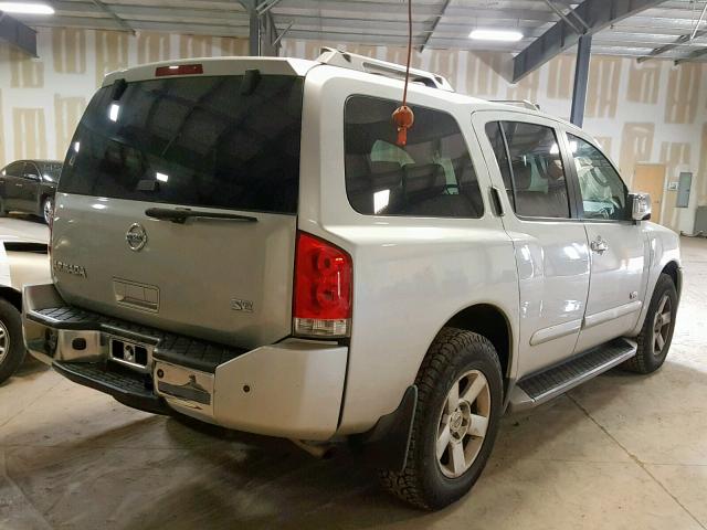 5N1AA08C47N720099 - 2007 NISSAN ARMADA SE SILVER photo 4