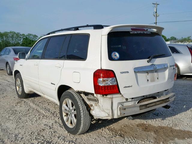 JTEEW21A360021145 - 2006 TOYOTA HIGHLANDER WHITE photo 3