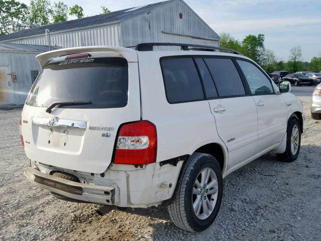 JTEEW21A360021145 - 2006 TOYOTA HIGHLANDER WHITE photo 4