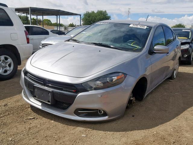 1C3CDFBB6FD213706 - 2015 DODGE DART SXT SILVER photo 2