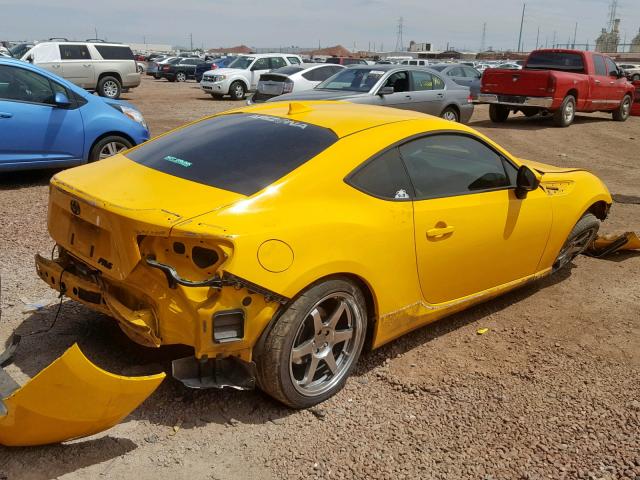 JF1ZNAA11F9706488 - 2015 TOYOTA SCION FR-S YELLOW photo 4