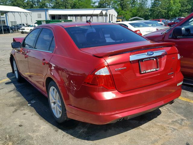 3FAHP0JG6BR245176 - 2011 FORD FUSION SEL RED photo 3