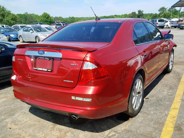 3FAHP0JG6BR245176 - 2011 FORD FUSION SEL RED photo 4