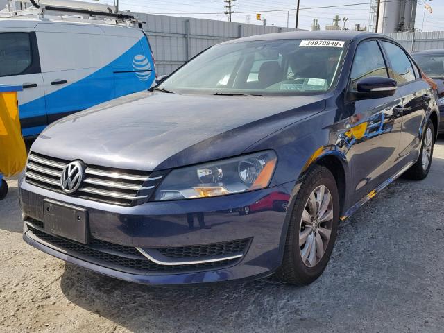 1VWAP7A35DC081791 - 2013 VOLKSWAGEN PASSAT S BLUE photo 2