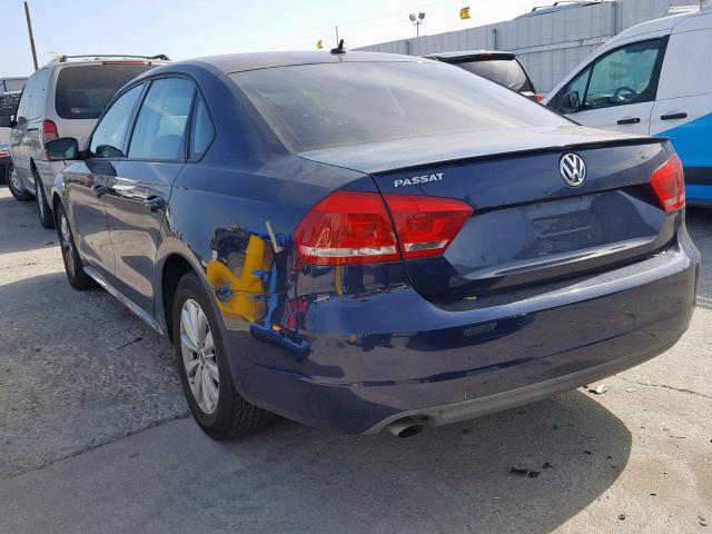 1VWAP7A35DC081791 - 2013 VOLKSWAGEN PASSAT S BLUE photo 3