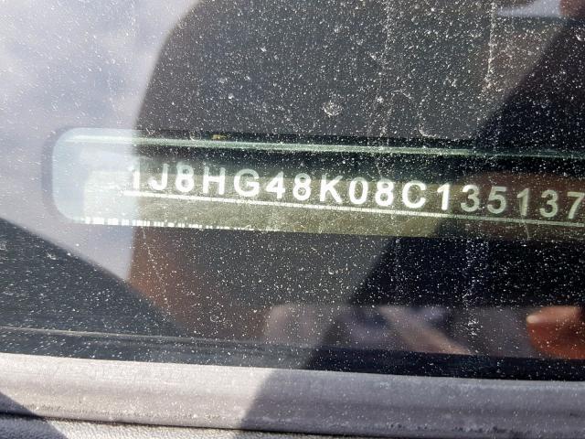 1J8HG48K08C135137 - 2008 JEEP COMMANDER ვერცხლისფერი ფოტო 10