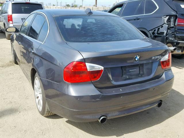 WBAVB73597KY60927 - 2007 BMW 335 I GRAY photo 3