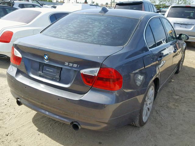 WBAVB73597KY60927 - 2007 BMW 335 I GRAY photo 4